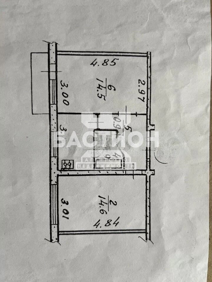 Продаётся двухкомнатная квартира, 43,9 м²