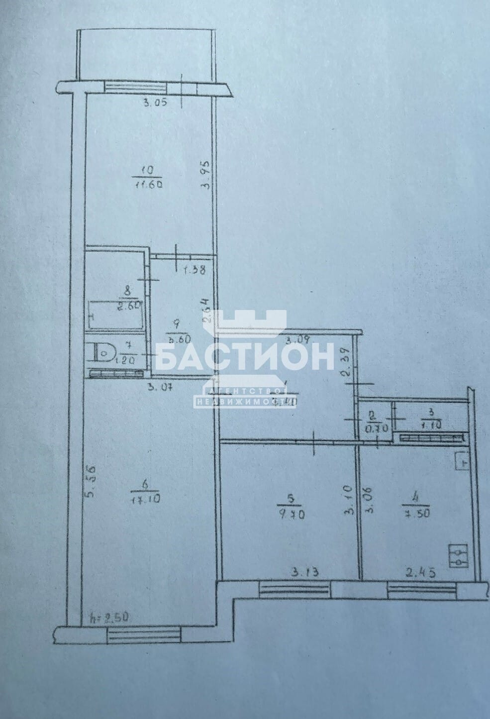 Продаётся трёхкомнатная квартира, 64,4 м²