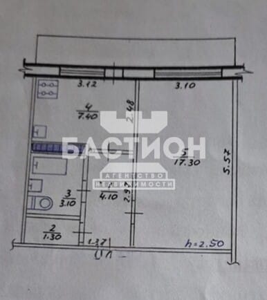 Продаётся однокомнатная квартира, 35,1 м²