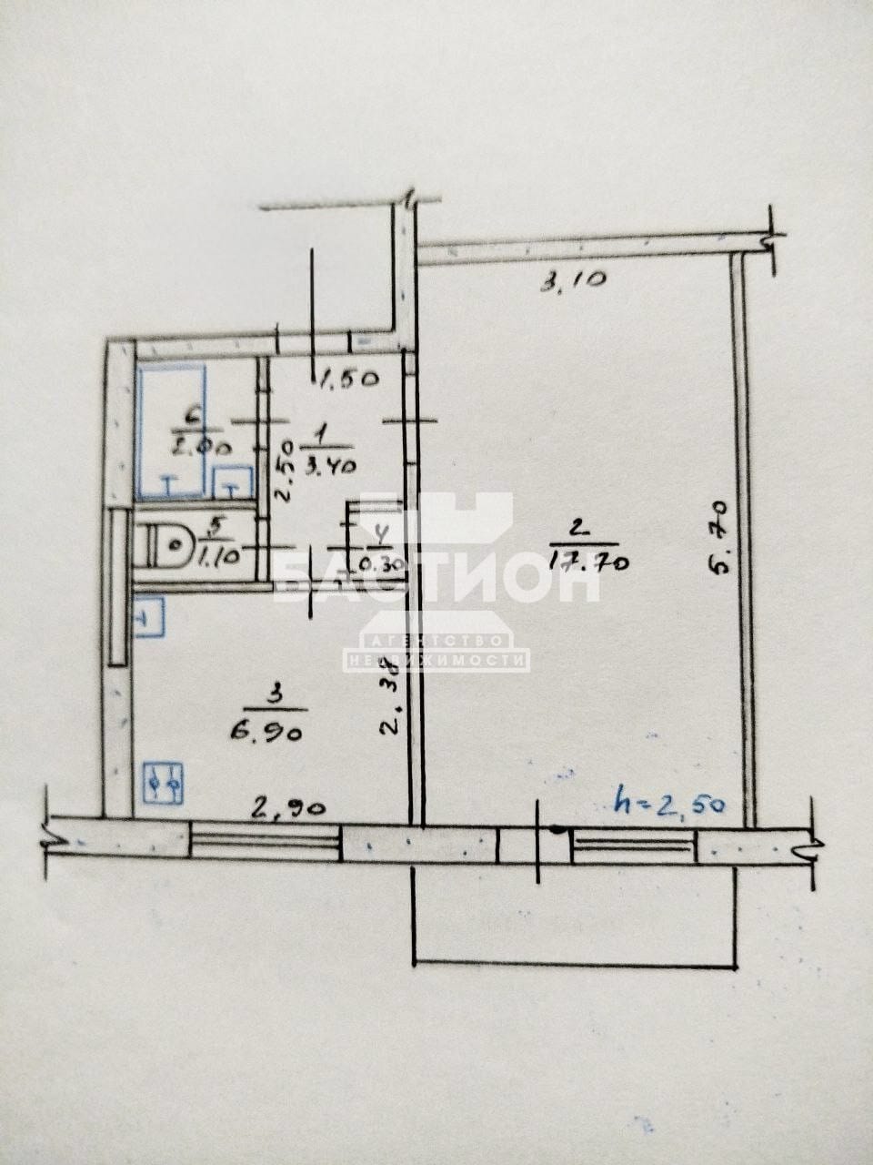 Продаётся однокомнатная квартира, 31,1 м²