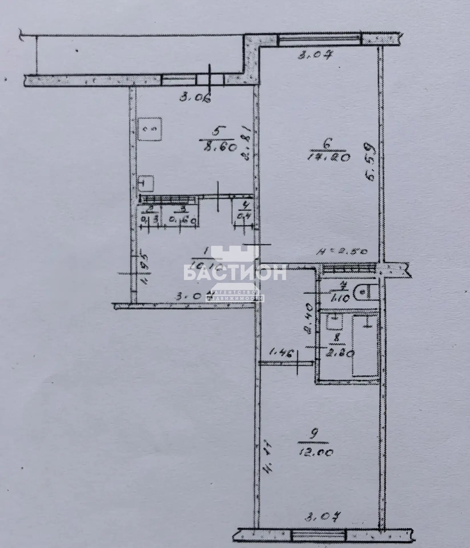 Продаётся двухкомнатная квартира, 52 м²