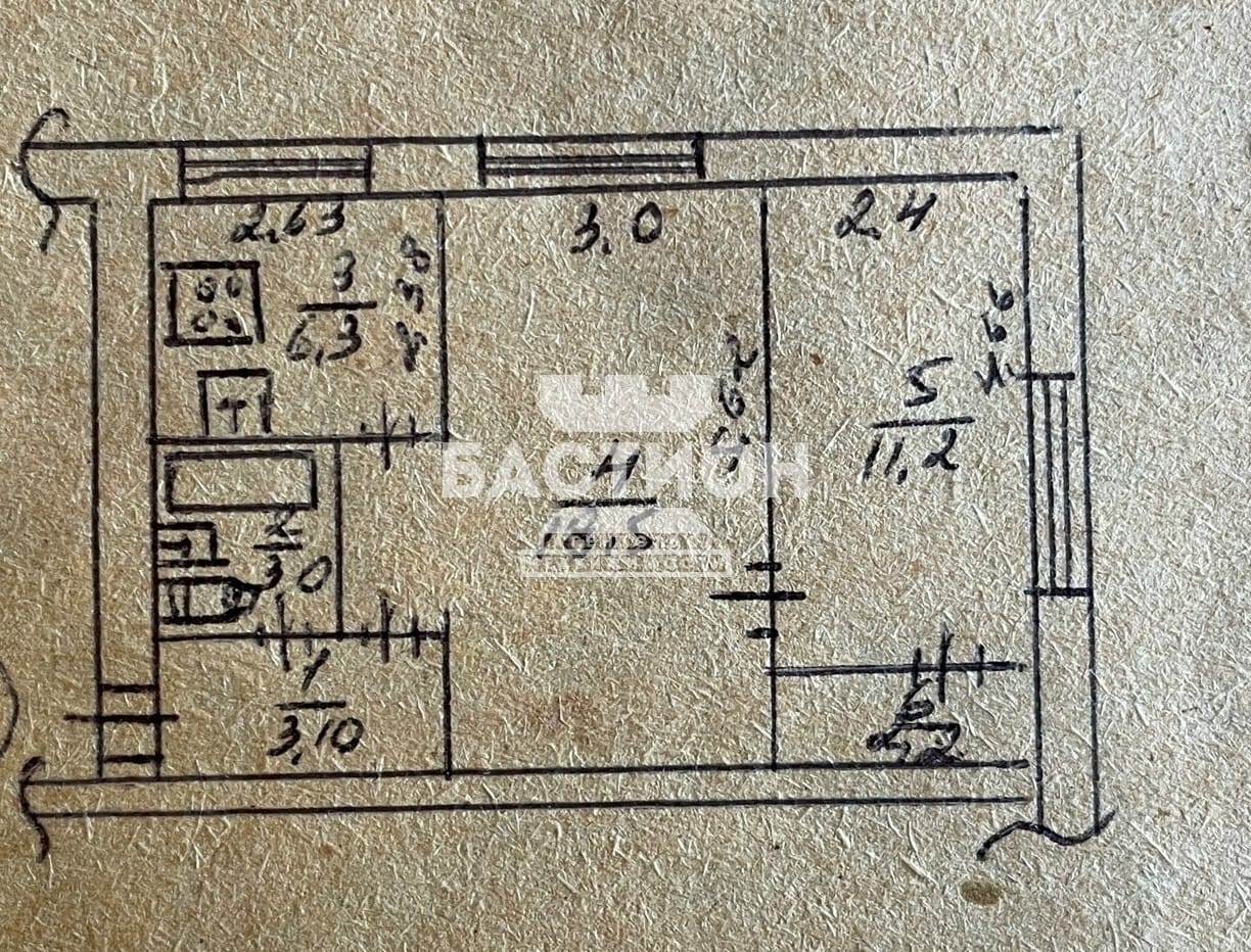 Продаётся двухкомнатная квартира, 44 м²