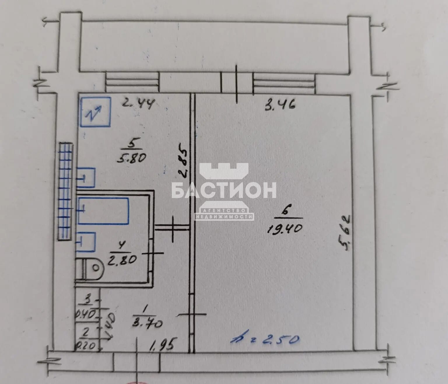 Продаётся однокомнатная квартира, 32 м²