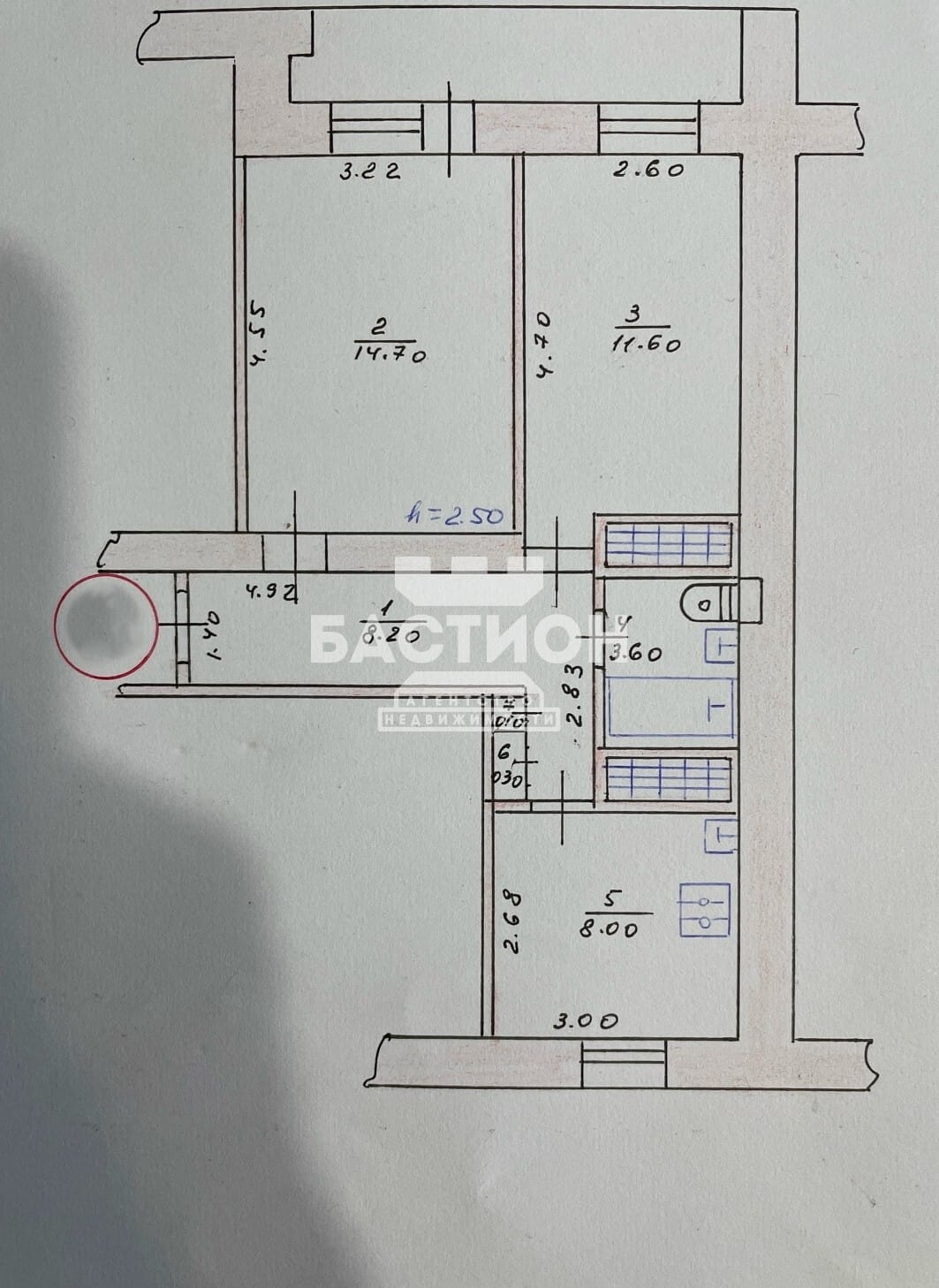 Продаётся двухкомнатная квартира, 50 м²