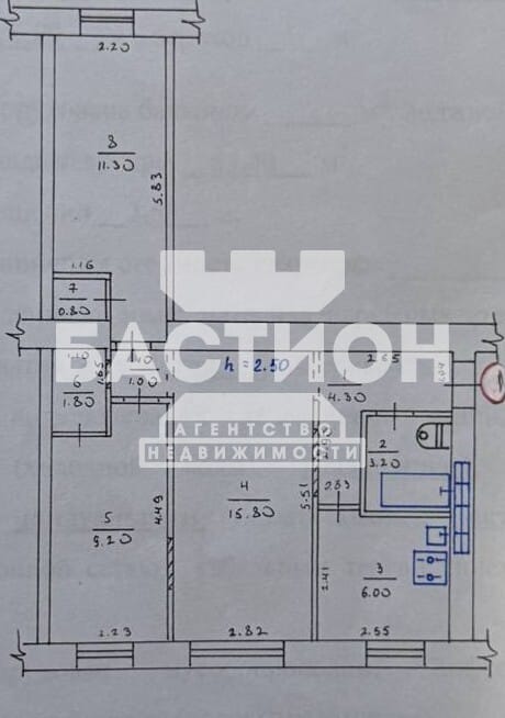 Продаётся трёхкомнатная квартира, 53,4 м²