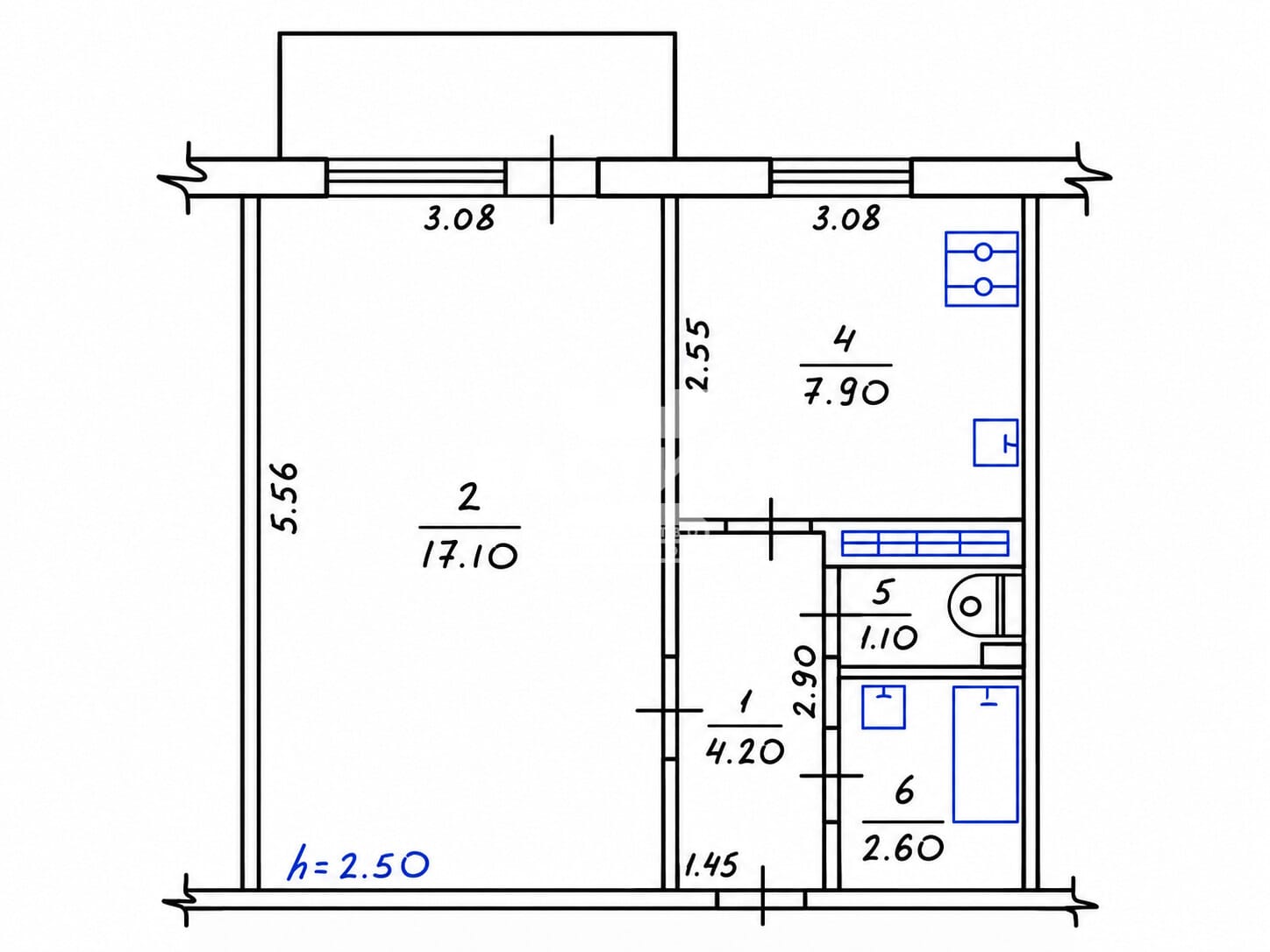 Продаётся однокомнатная квартира, 35 м²