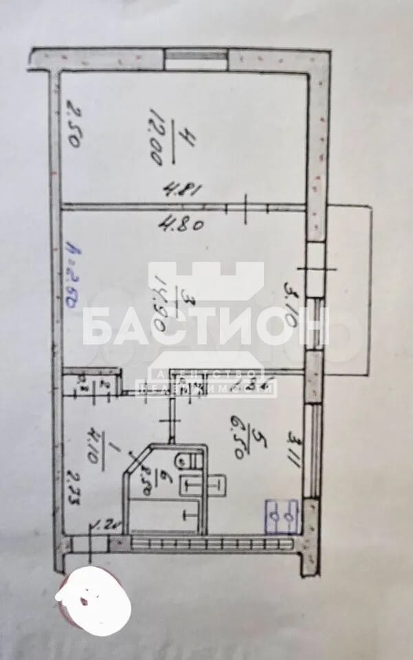 Продаётся двухкомнатная квартира, 42 м²