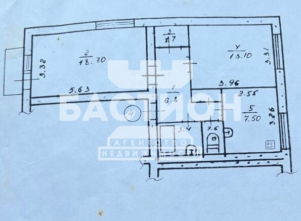 Продаётся двухкомнатная квартира, 53 м²