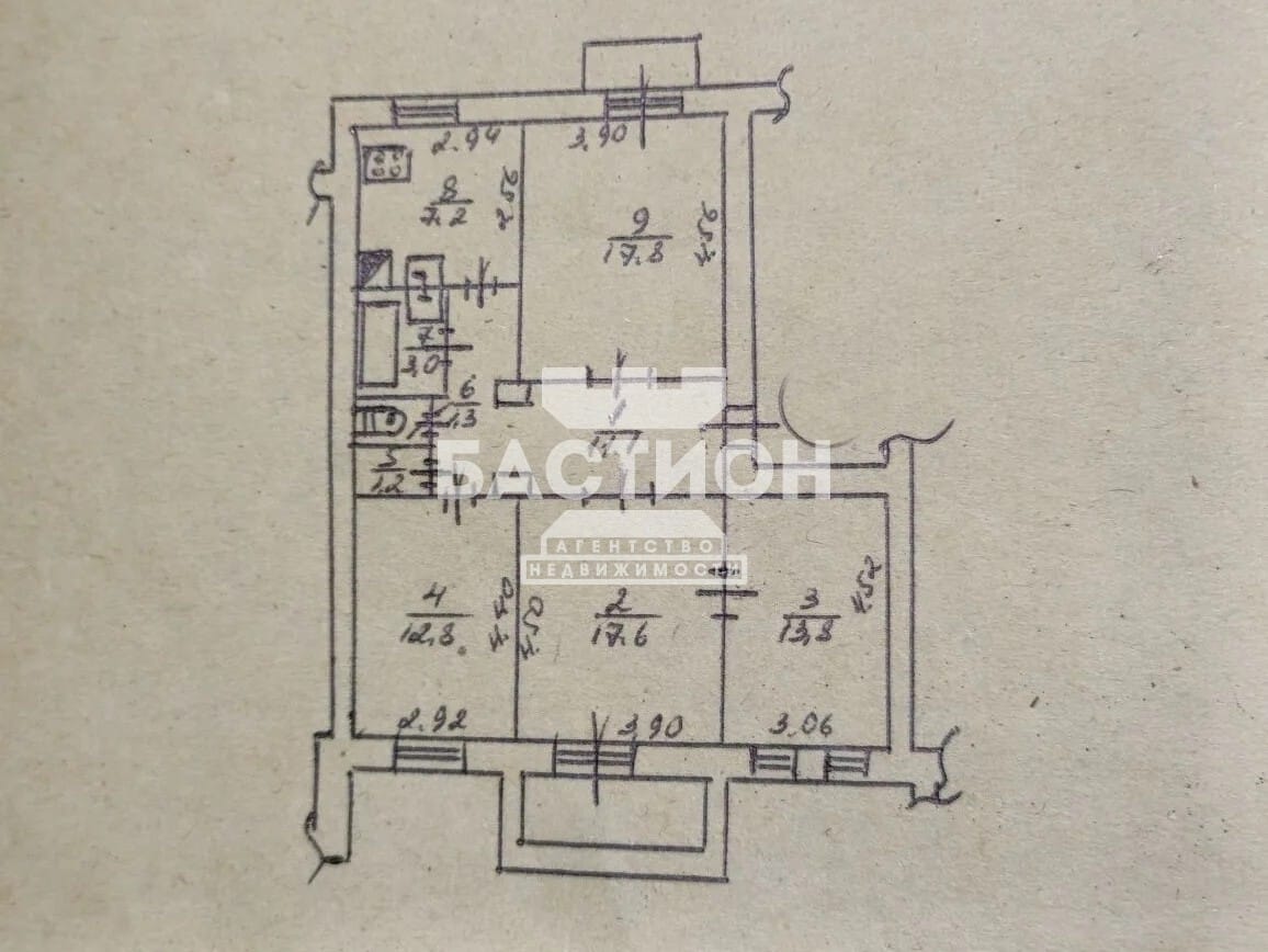 Продаётся четырёхкомнатная квартира, 85,5 м²