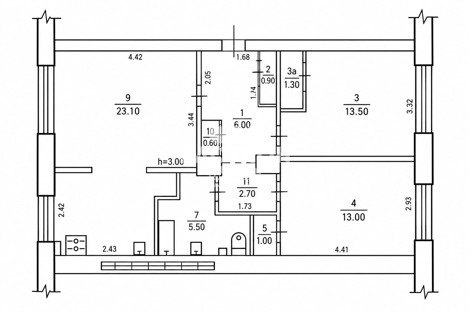 Продаётся трёхкомнатная квартира, 76 м²