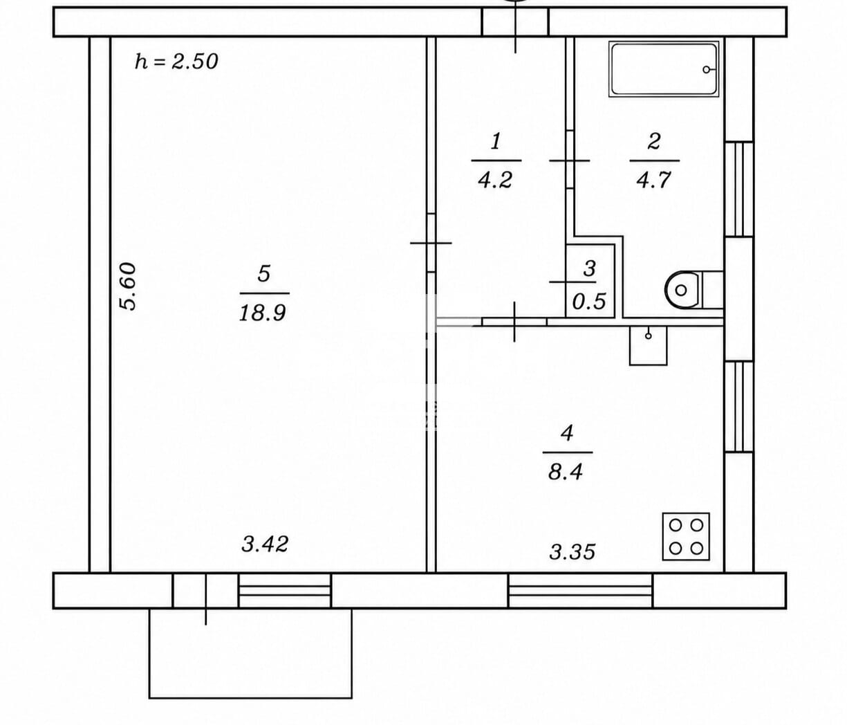 Продаётся однокомнатная квартира, 36,2 м²