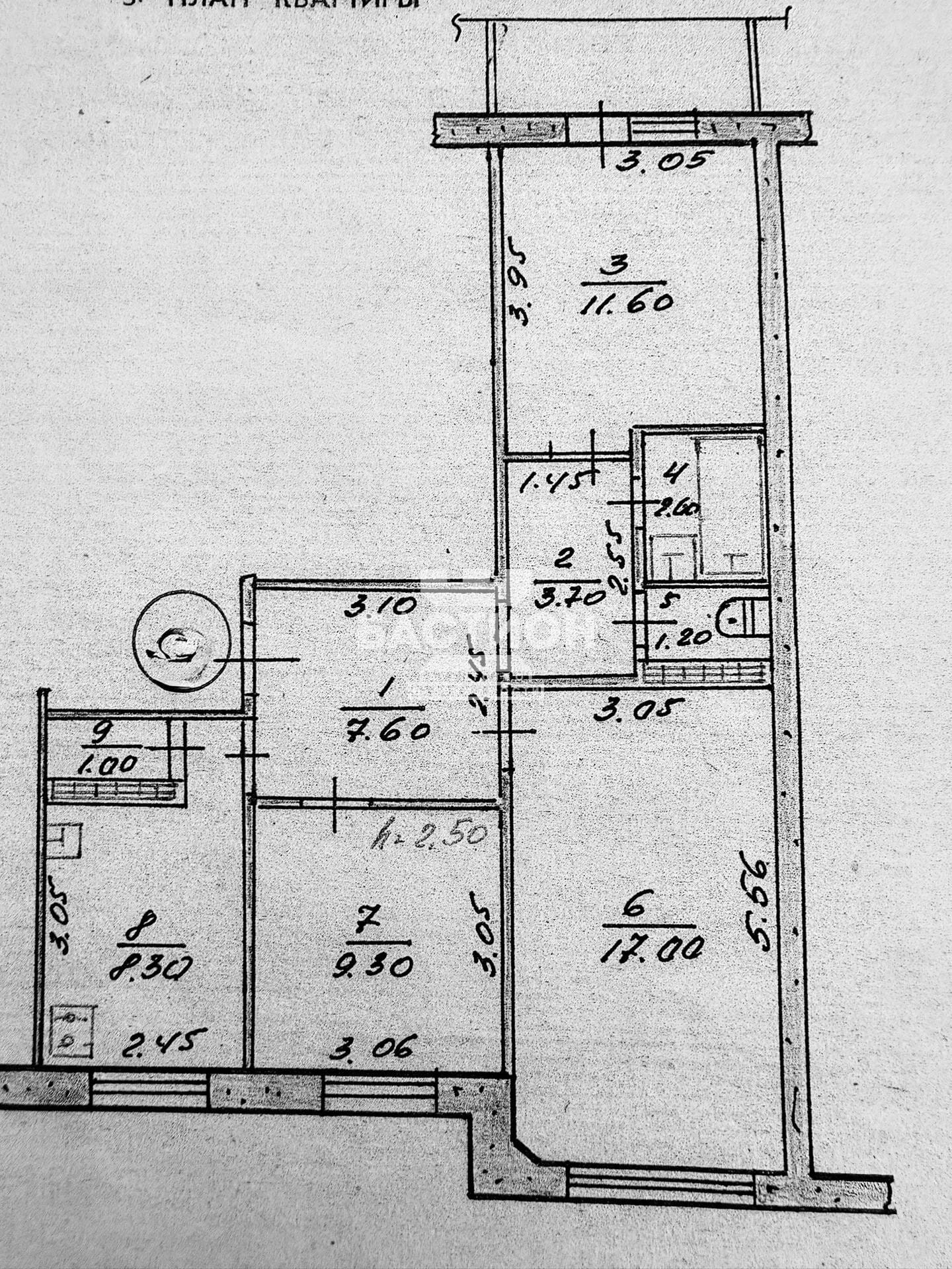 Продаётся трёхкомнатная квартира, 65,2 м²