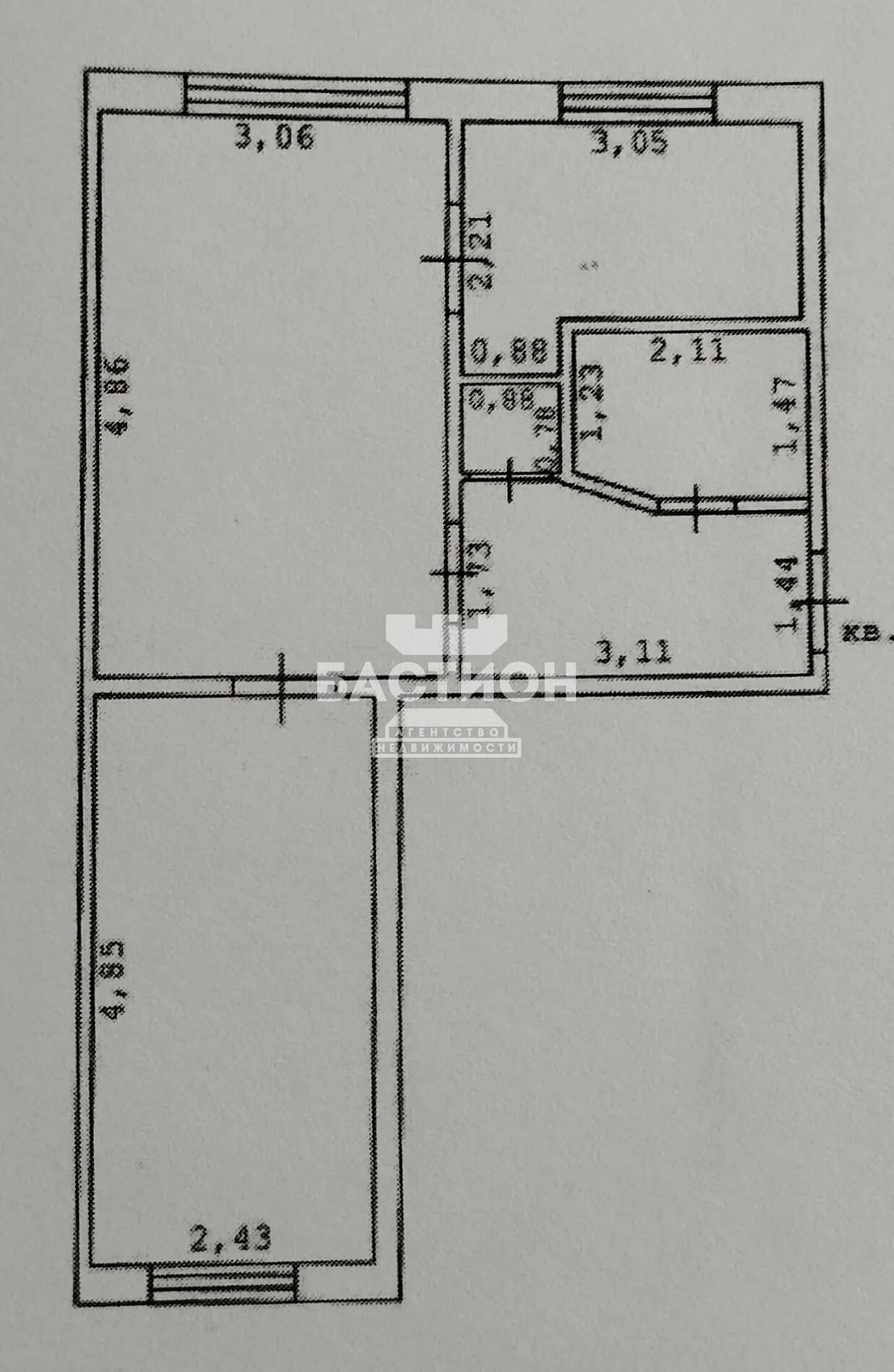 Продаётся двухкомнатная квартира, 46 м²